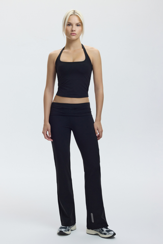 HALTER TRIO LONG BRA - CHARCOAL