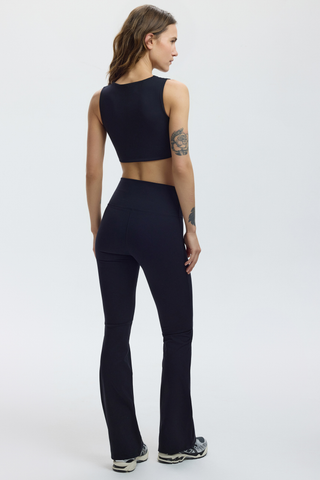 CUT OUT BRA TOP - CHARCOAL (INSIDE PEBBLE)