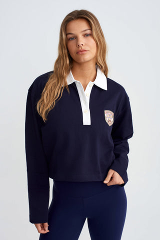 POLO CROPPED SWEATSHIRT - NAVY