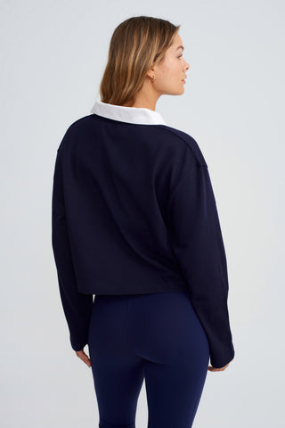 POLO CROPPED SWEATSHIRT - NAVY