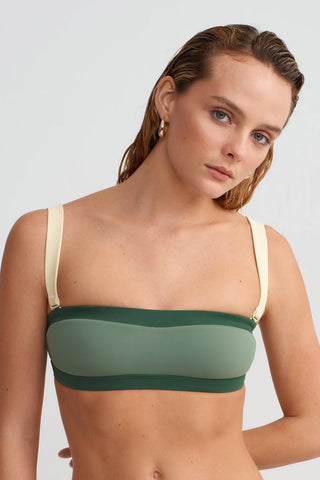 BAGUETTE BIKINI TOP - KHAKI