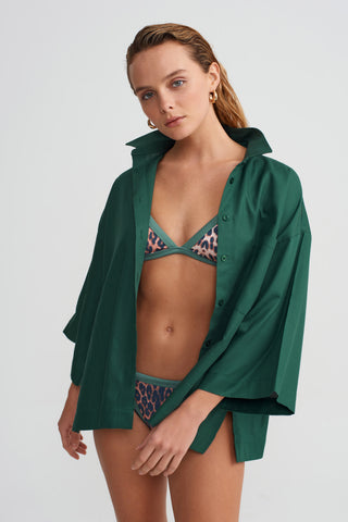 DOUBLE DIP BIKINI TOP - LEOPARD