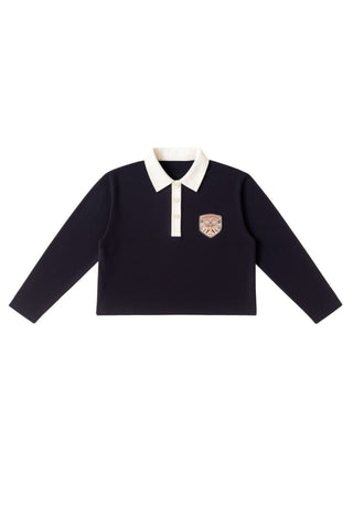 POLO CROPPED SWEATSHIRT - NAVY