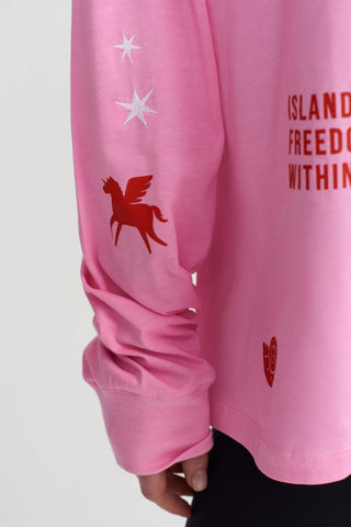 ABUNDANCE SURF TSHIRT - CANDY PINK