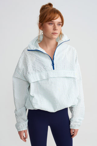 KRINKLE SWEATSHIRT – Seersucker – WHITE STRIPED