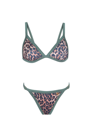 DOUBLE DIP BIKINI TOP - LEOPARD