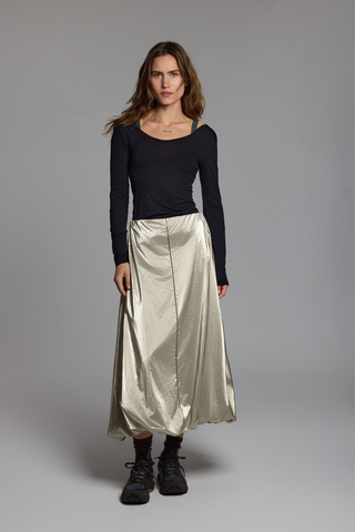 PUFF SKIRT - METALLIC GOLD