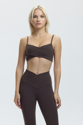 CROSS OVER SHORTS BRALETTE - ESPRESSO MARTINI