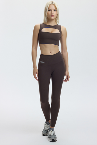 CUT OUT BRA TOP - ESPRESSO MARTINI (INSIDE ELECTRIC BLUE)