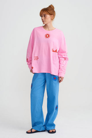 ABUNDANCE SURF TSHIRT - CANDY PINK