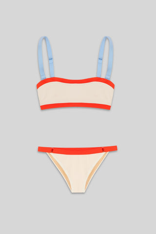 BAGUETTE BIKINI TOP - PEARLED WHITE