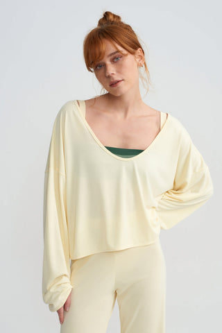STUDIO LONGSLEEVE TOP - BUTTER YELLOW