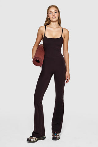 CRISS-CROSS JUMPSUIT - GANACHE