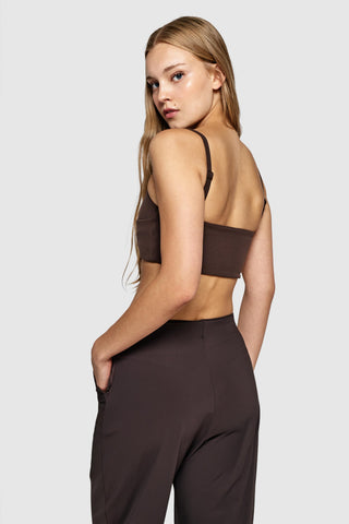 CROSS OVER SHORT BRALETTE - ESPRESSO MARTINI