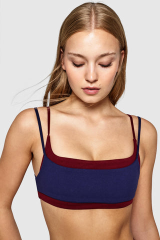 DOUBLE UP BRALETTE - MERLOT & SWEET NAVY