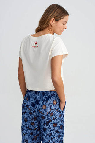 CROPPED TSHIRT - VANILLA