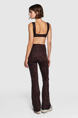 TWIST FLARE PANTS - LEOPARD
