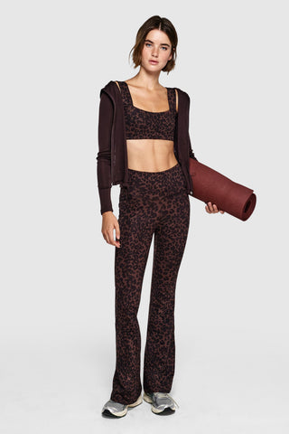 TWIST FLARE PANTS - LEOPARD