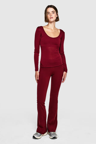 MERINO BALLET TOP - MERLOT