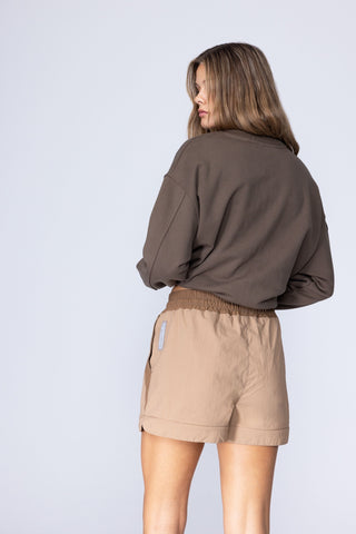 PARACHUTE ZIP OFF PANTS - LATTE BROWN